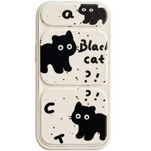Чохол TPU Panel Stand для Apple iPhone 16 Pro (6.3") Black Cat