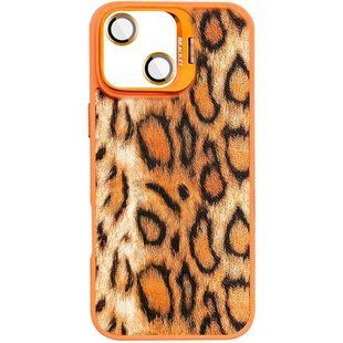 Чехол TPU+PC Wild Leopard with Magnetic Fit and Lens для Apple iPhone 13 / 14 (6.1") Orange