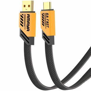 Дата кабель Amaya 33C USB to Type-C 6A (1.2m) Yellow