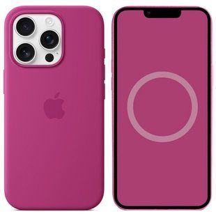 Чохол Silicone case (AAA) with Magsafe and Animation для Apple iPhone 16 Pro Max (6.9") Fuchsia