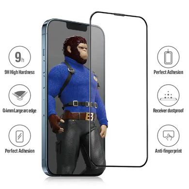 Захисне 2.5D скло Blueo Corning Gorilla Glass для Apple iPhone 15 Pro Max (6.7") Чорний