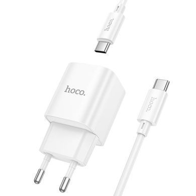 СЗУ Hoco C147A PD20W+QC3.0 (1USB-A/1C) + кабель Type-C to Type-C White