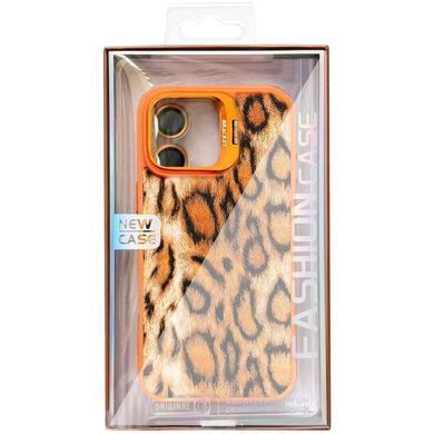 Чехол TPU+PC Wild Leopard with Magnetic Fit and Lens для Apple iPhone 13 / 14 (6.1") Orange