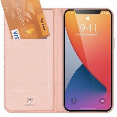 Уценка Чехол-книжка Dux Ducis с карманом для визиток для Apple iPhone 13 Pro Max (6.7") Поврежденная упаковка / Rose Gold