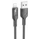 Дата кабель Hoco U120 Transparent explore intelligent power-off USB to Lightning (1.2m) Black фото 1