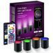 Настенная LED лампа RGB Intelligent wall lamp 4 pcs with Bluetooth European plug with app Black фото 1