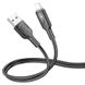 Дата кабель Hoco U120 Transparent explore intelligent power-off USB to Lightning (1.2m) Black фото 2