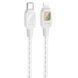 Дата кабель Hoco U124 Stone silicone power-off Type-C to Lightning (1.2m) Gray фото 1