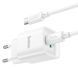 СЗУ Hoco C147A PD20W+QC3.0 (1USB-A/1C) + кабель Type-C to Type-C White фото 5