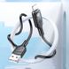 Дата кабель Hoco U120 Transparent explore intelligent power-off USB to Lightning (1.2m) Black фото 5