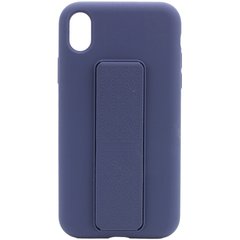 Чехол Silicone Case Hand Holder для Apple iPhone XS Max (6.5") Темно-синий / Midnight blue