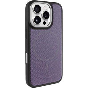 Чохол PC Textile Hybrid with Magnetic Fit для Apple iPhone 16 Pro (6.3") Black / Purple
