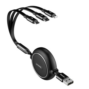 Дата кабель Baseus Golden Loop 3-in-1 (1.2m) (CAMLT-JH) Черный