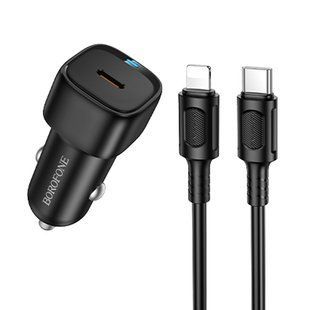 АЗП Borofone BZ34A Cloud PD20W (1USB-C) + кабель Type-C to Lightning Black