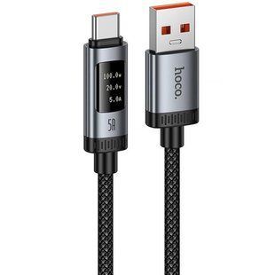 Дата кабель Hoco U148 Lord with display USB to Type-C 100W (1.2m) Black