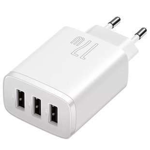 СЗУ Baseus Compact 17W (3USB) (CCXJ02) Белый