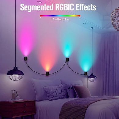 Настенная LED лампа RGB Intelligent wall lamp 6 pcs with Bluetooth European plug with app Black