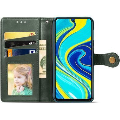 Кожаный чехол-книжка GETMAN Gallant (PU) для Xiaomi Redmi Note 9s / Note 9 Pro / Note 9 Pro Max Зеленый