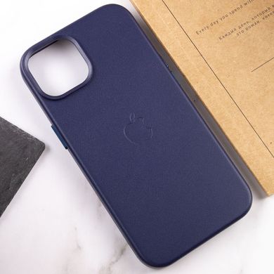 Кожаный чехол Leather Case (AA) with MagSafe для Apple iPhone 14 (6.1") Фиолетовый / Amethys
