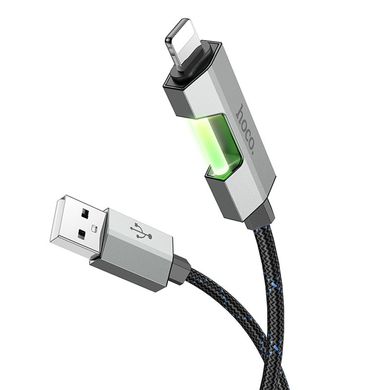 Дата кабель Hoco U123 Regent colorful 2.4A USB to Lightning (1.2m) Black