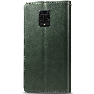 Кожаный чехол-книжка GETMAN Gallant (PU) для Xiaomi Redmi Note 9s / Note 9 Pro / Note 9 Pro Max Зеленый