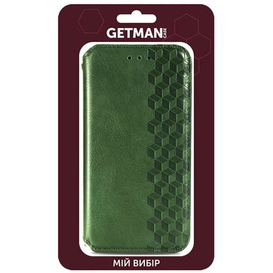 Кожаный чехол книжка GETMAN Cubic (PU) для Xiaomi Redmi Note 10 Pro / 10 Pro Max Зеленый