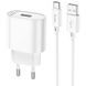 СЗУ Hoco C109A Fighter QC3.0 18W (1USB-A) + кабель USB to Type-C White фото 1
