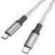 Дата кабель Hoco U112 Shine Type-C to Type-C 60W (1m) Gray фото 4