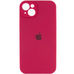 Чехол Silicone Case Full Camera Protective (AA) для Apple iPhone 14 (6.1") Красный / Rose Red