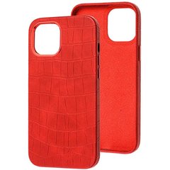 Шкіряний чохол Croco Leather для Apple iPhone 14 (6.1") Red
