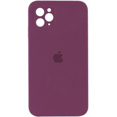 Чохол Silicone Case Square Full Camera Protective (AA) для Apple iPhone 11 Pro (5.8") Бордовий / Maroon