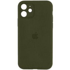 Уцінка Чохол Silicone Case Full Camera Protective (AA) для Apple iPhone 12 (6.1") Відкрита упаковка / Зелений / Dark Olive
