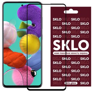 Защитное стекло SKLO 3D (full glue) для Samsung Galaxy A51 / M31s Черный