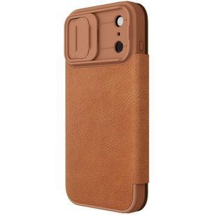 Кожаный чехол-книжка Nillkin Qin Pro Camshield для Apple iPhone 17 Pro Max (6.9") Brown