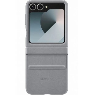 Шкіряний чохол Leather Case (AAA) для Samsung Galaxy Z Flip6 Gray