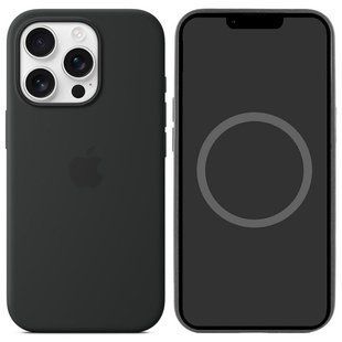 Чохол Silicone case (AAA) with Magsafe and Animation для Apple iPhone 16 Pro Max (6.9") Black