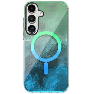 Чохол TPU Shiny Mountain Magnetic Fit для Samsung Galaxy S24+ Green / Blue