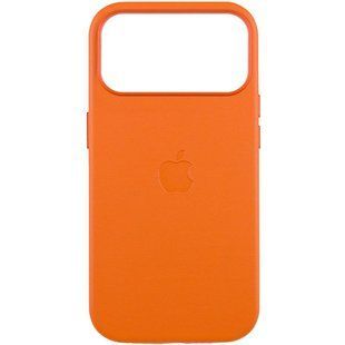 Кожаный чехол Leather Case (AAA) with MagSafe and Animation для Apple iPhone 17 Pro (6.3") Orange