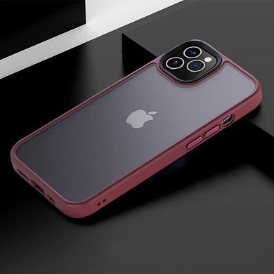 TPU+PC чехол Metal Buttons для Apple iPhone 12 Pro Max (6.7") Бордовый