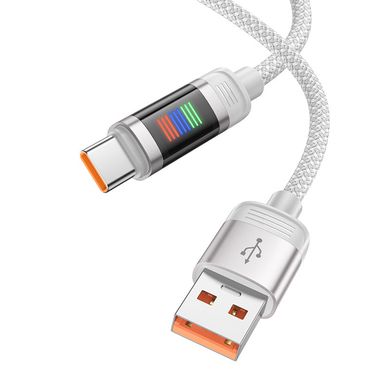 Дата кабель Hoco U126 Lantern 5A USB to Type-C (1.2m) Gray