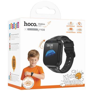 Уценка Детские cмарт-часы Hoco Y108 4G with call function Мятая упаковка / Black