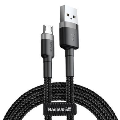 Дата кабель Baseus Cafule USB to MicroUSB Cable 2.4A (1m) (CAMKLF-B) Серый / Черный