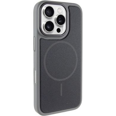 Чехол PC Textile Hybrid with Magnetic Fit для Apple iPhone 16 Pro (6.3") Grey / Black