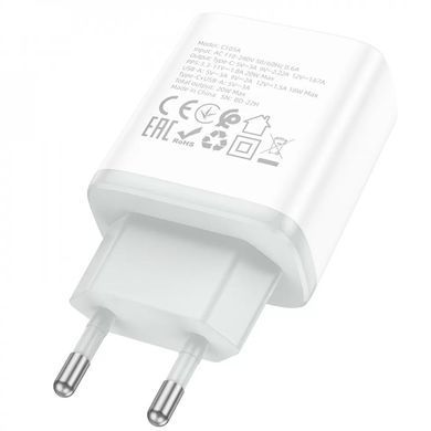 МЗП Hoco C105A Stage PD20W+QC3.0 (1USB-A/1C) White