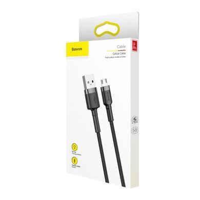 Дата кабель Baseus Cafule USB to MicroUSB Cable 2.4A (1m) (CAMKLF-B) Серый / Черный