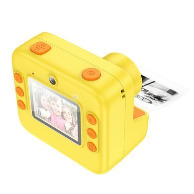 Детская фотокамера с моментальной печатью Hoco DV200 Dual lens Yellow