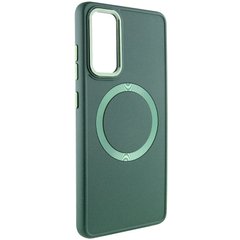 TPU чохол Bonbon Metal Style with MagSafe для Samsung Galaxy S21 FE Зелений / Army Green
