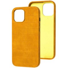 Шкіряний чохол Croco Leather для Apple iPhone 14 (6.1") Yellow