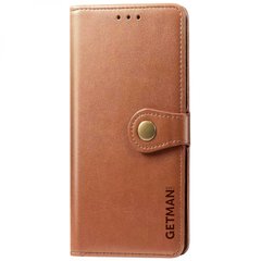 Шкіряний чохол книжка GETMAN Gallant (PU) для Xiaomi Poco X5 Pro 5G / Redmi Note 12 Pro 5G Коричневий