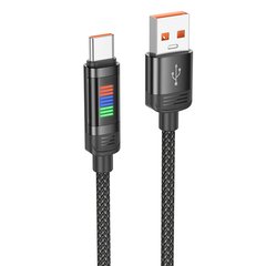 Дата кабель Hoco U126 Lantern 5A USB to Type-C (1.2m) Black